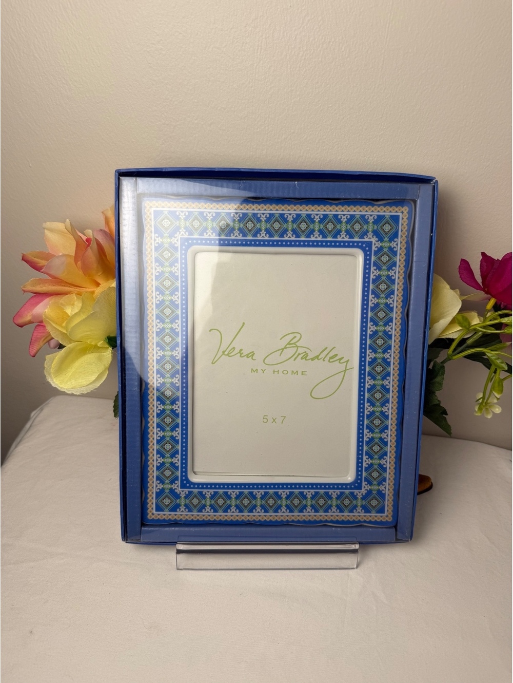 Vera Bradley Capri Blue 5 x 7 picture frame NWT LAST ONE!